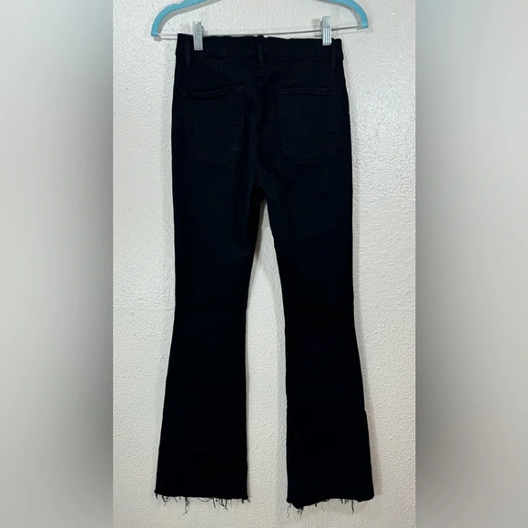 Frame Le Flare de Francoise Jeans Black Side Zip Cotton Blend Pockets Women’s 27 - Picture 13 of 15